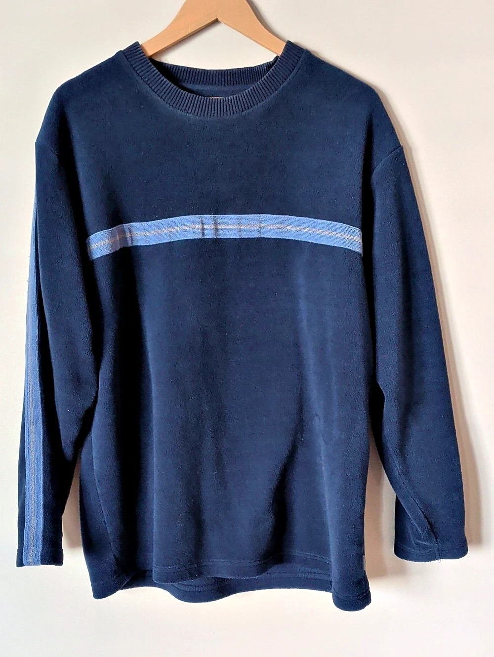 NEVADA Color Block Fleece Sweatshirt Blue Large
